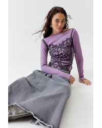 Urban Outfitters - Corset Photo-Real Long Sleeve Tee - Lyst