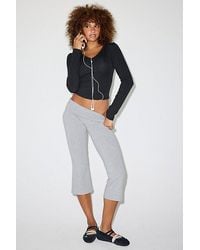 Out From Under - Bec Cropped Foldover Kick Flare Pants - Lyst