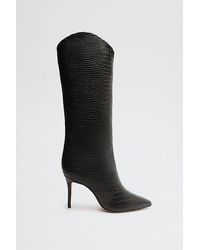 SCHUTZ SHOES - Maryana Leather Knee-High Croc Boot - Lyst