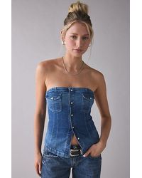 Urban Outfitters - Uo Riley Strapless Seamed Denim Tube Top - Lyst