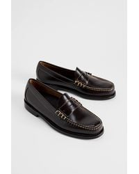 G.H. Bass & Co. - G. H. Bass Black Contrast Stitch Penny Loafers - Lyst
