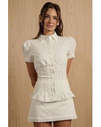 WeWoreWhat - Cinched Button Up Top - Lyst