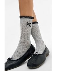 Out From Under - Pointelle Bow Socks - Lyst