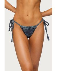 Edikted - Aviah Ruffle Camo String Bikini Bottom - Lyst