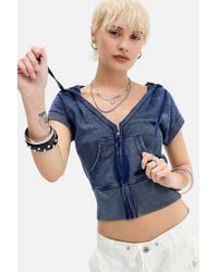 BDG - Babydoll Short Sleeve Cropped Hoodie - Lyst