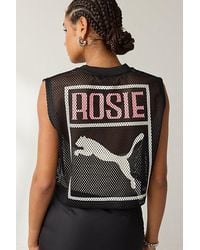 PUMA - X Rosé Graphic Mesh Cropped Jersey Tee - Lyst