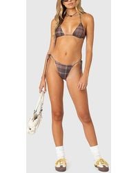 Edikted - Wilhelmina Plaid String Bikini Bottom - Lyst