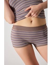 Out From Under - Andi Seamless Stripe Micro Shorts - Lyst
