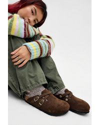 Birkenstock - Dark Brown Blair Buckle Clogs - Lyst
