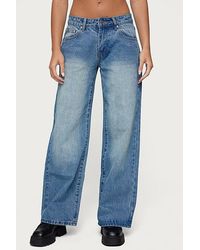 Edikted - Magda Low Rise Acid Wash Jeans - Lyst