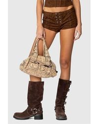 Edikted - Sloane Faux Suede Micro Shorts - Lyst