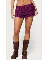 Edikted - Keyla Ruffled Textured Micro Skort - Lyst