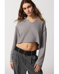 Urban Outfitters - Uo Parker Notch Neck Long Sleeve Top - Lyst