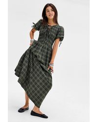 Daisy Street - Check Bow Maxi Dress Xs At Urban Outfitters - Lyst