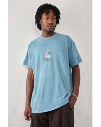 Urban Outfitters - Uo Teal I Don't Care Bunny T-shirt - Lyst