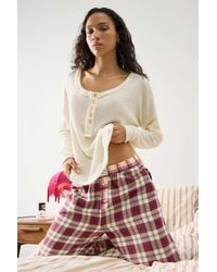 Out From Under - Henley Waffle Top - Lyst