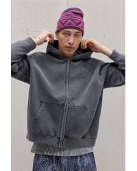 iets frans... - Washed Black Script Zip-through Hoodie - Lyst