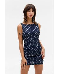 Silence + Noise - Silence + Noise Nancy Mesh Ruched Mini Dress - Lyst