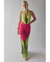 I.AM.GIA - I. Am. Gia. Samantha Georgette Plunging Cowl Halter Maxi Dress - Lyst