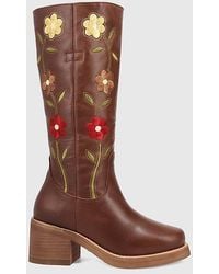 Dingo - Bloom Embroidered Leather Boot - Lyst