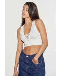 Urban Outfitters - Uo Lace-up Josie Top - Lyst