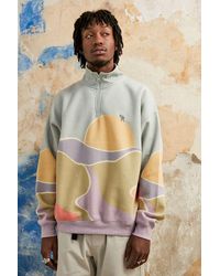 Urban Outfitters Uo Nomad Landscape Mock Neck Sweatshirt - Multicolour