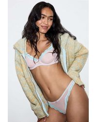 Out From Under - Cherish Mesh Contrast Thong - Lyst