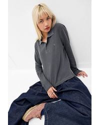 Carhartt - Grey Dora Long Sleeve Polo Shirt - Lyst