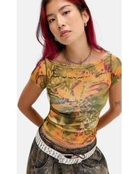 Urban Outfitters - Uo Frankie Print Short Sleeve T-shirt Xs At - Lyst