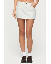 Edikted - Spencer Low Rise Denim Micro Skirt - Lyst