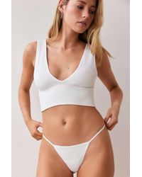Out From Under - Chloe Heart Charm Seamless Ribbed G-string - Lyst