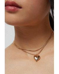 Urban Outfitters - Delicate Heart Charm Necklace - Lyst