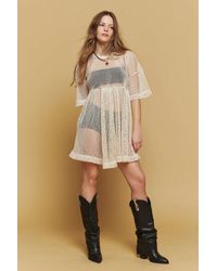 Urban Outfitters - Uo Nathan Sheer Mesh Babydoll Mini Dress - Lyst