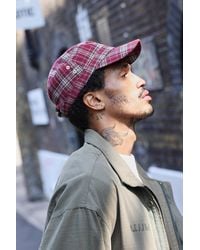 BDG - Red Check Train Cap - Lyst
