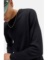 BDG - Black Plain Long Sleeve Waffle T-shirt - Lyst