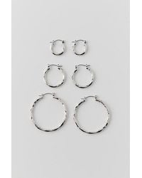 Urban Outfitters - Hammered Hoop Earring Set - Lyst