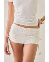 Out From Under - Lola Lace Side-Tie Foldover Micro Shorts - Lyst