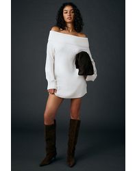BDG - Suzie Long Sleeve Off-The-Shoulder Sweater Dress - Lyst
