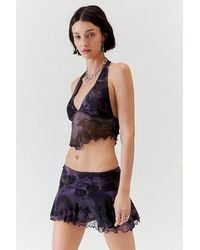 Urban Outfitters - Uo Tink Mesh Halter Top & Micro Mini Skirt Set - Lyst