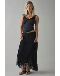 Kimchi Blue - Shauna Low-Rise Semi-Sheer Lace Trim Maxi Skirt - Lyst