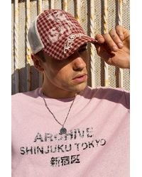 Ed Hardy - Uo Exclusive Red Check Trucker Cap - Lyst
