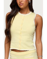 Edikted - Leila Scalloped Knit Tank Top - Lyst