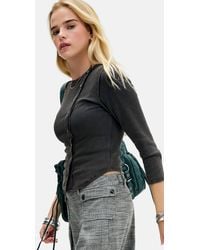 BDG - Bella Asymmetric 3/4 Sleeve Cardigan - Lyst