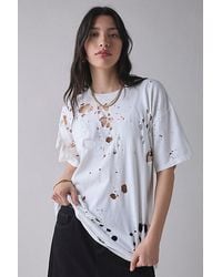 Vintage & ReMADE by UO - Remade By Uo Destroyed Oversized Tee - Lyst