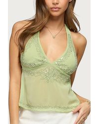 Edikted - Yoolena Backless Sequin Halter Top - Lyst
