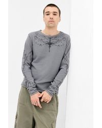 Jaded London - Uo Exclusive Grey Ines Waffle Long Sleeve Top - Lyst