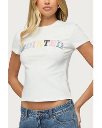 Edikted - Patchwork Baby T Shirt Top - Lyst