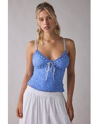 Kimchi Blue - Clover Lace + Ribbon Trim Cropped Cami - Lyst