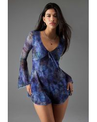 Urban Outfitters - Uo Eva Mesh Playsuit - Lyst