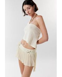 ZEMETA - Custard Chiffon Micro Mini Skirt - Lyst